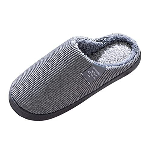 Uninevp Hausschuhe Damen Plüsch Herbst Winter Warme Pantoffeln Herren Memory Foam Weich Bequem Gefüttert Slipper Leicht Rutschfeste Gästehausschuhe für Home Indoor Outdoor (G, 39/40 EU) von Uninevp