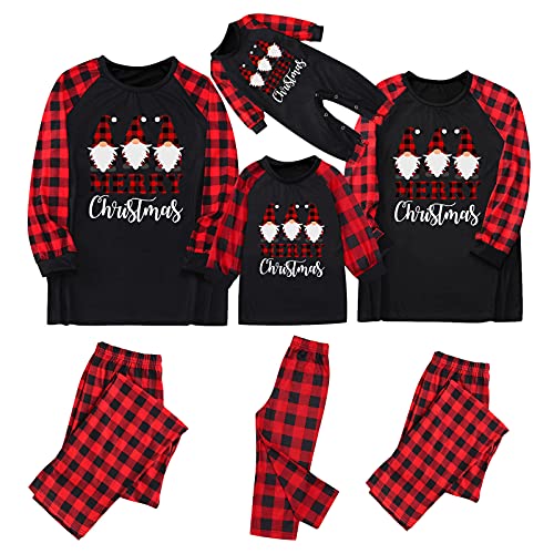 Uninevp Rentiere Weihnachten Schlafanzug Familie Set Christmas Family Pyjamas Baby Damen Herren Kinder Junge Mädchen Weihnachtsschlafanzüge Rote Streifen Weihnachtspyjamas Hausanzug, 4XL von Uninevp