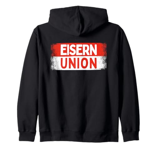 Union Eisern Fußball Kicken Fan Berlin Herren rot Weiss Kapuzenjacke von Union Eisern Fussball Kicken Fan Outfit Berlin