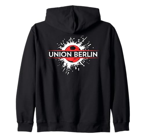 Union Eisern Fußball Kicken Fan Berlin Herren rot Weiss Kapuzenjacke von Union Eisern Fussball Kicken Fan Outfit Berlin