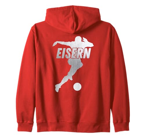 Union Eisern Fußball Kicken Fan Berlin Herren rot Weiss Kapuzenjacke von Union Eisern Fussball Kicken Fan Outfit Berlin