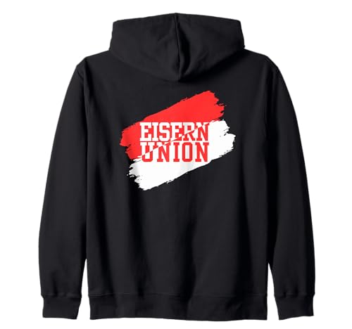 Union Eisern Fußball Kicken Fan Berlin Herren rot Weiss Kapuzenjacke von Union Eisern Fussball Kicken Fan Outfit Berlin