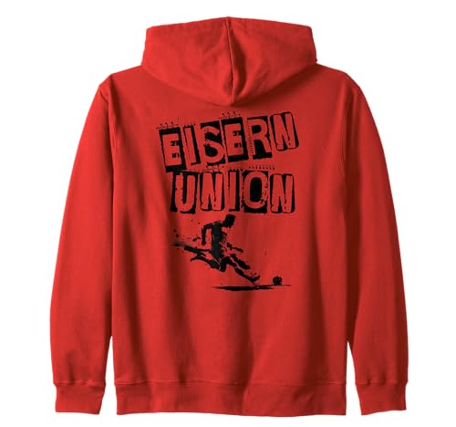 Union Eisern Fußball Kicken Fan Berlin Herren rot Weiss Kapuzenjacke von Union Eisern Fussball Kicken Fan Outfit Berlin