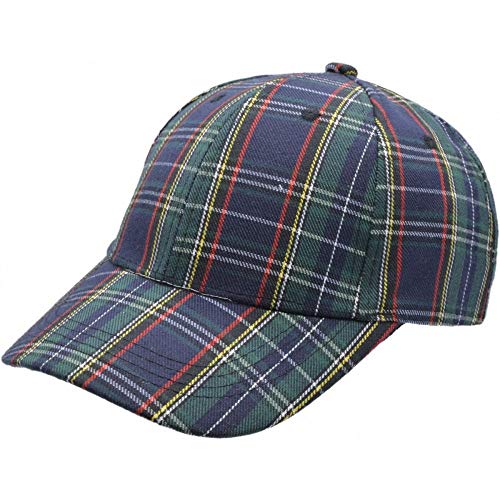 Union Jack Wear Baseballkappe mit Schottenkaro, Größe Erwachsene, grün, Einheitsgröße von Union Jack Wear
