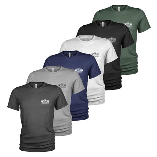 Original Raw Denim 6er Pack T-Shirt Set Lässiges T Shirt mit O-Ausschnitt von Union Made Raw Denim