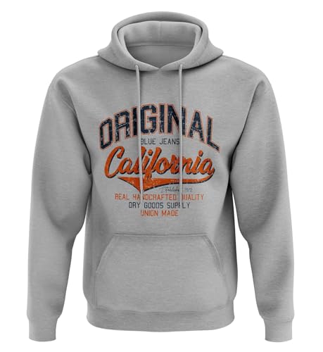 Raw Denim lässiger Hoodie Kapuzenpullover für Herren aus Baumwolle mit Premium-Finish/Auswahl an Designs und Farben von Union Made Raw Denim