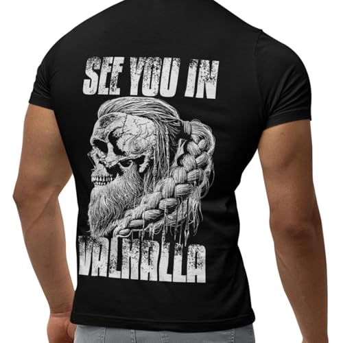 Wikinger T Shirt See You in Valhalla Berserker Norse Warrior T Shirt von Union Made Raw Denim
