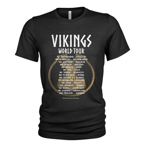 Wikinger Tour Viking World Tour beidseitig Bedruckt T-Shirt von Union Made Raw Denim