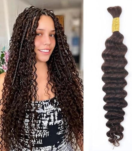 Unipearl Deep Curly Bulk Human Braiding Hair for Boho Braids 1 Bündel 35cm 14 Zoll 50g,#4 Schokoladenbraun Water Wave Haarverlängerung für Frauen Hair Extensions Echthaar Unipearl Deep Curly Bulk Human Braiding Hair for Boho Braids 1 Bündel 35cm 14 Zoll 50g,#4 Schokoladenbraun Water Wave Haarverlängerung für Frauen Hair Extensions Echthaar von Unipearl