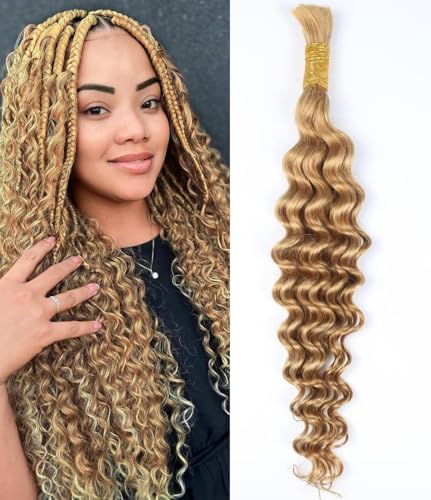 Unipearl Deep Curly Bulk Human Braiding Hair for Boho Braids 1 Bündel 40cm 16 Zoll 50g,#27 Honigblond Water Wave Haarverlängerung für Frauen Hair Extensions Echthaar Unipearl Deep Curly Bulk Human Braiding Hair for Boho Braids 1 Bündel 40cm 16 Zoll 50g,#27 Honigblond Water Wave Haarverlängerung für Frauen Hair Extensions Echthaar von Unipearl