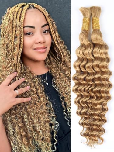 Unipearl Deep Curly Bulk Human Braiding Hair for Boho Braids 2 Bundles 35cm 14 Zoll 100g,#27 Honigblond Water Wave Haarverlängerung für Frauen Hair Extensions Echthaar Unipearl Deep Curly Bulk Human Braiding Hair for Boho Braids 2 Bundles 35cm 14 Zoll 100g,#27 Honigblond Water Wave Haarverlängerung für Frauen Hair Extensions Echthaar von Unipearl