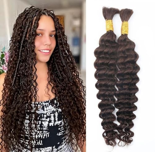 Unipearl Deep Curly Bulk Human Braiding Hair for Boho Braids 2 Bundles 50cm 20 Zoll 100g,#4 Schokoladenbraun Water Wave Haarverlängerung für Frauen Hair Extensions Echthaar Unipearl Deep Curly Bulk Human Braiding Hair for Boho Braids 2 Bundles 50cm 20 Zoll 100g,#4 Schokoladenbraun Water Wave Haarverlängerung für Frauen Hair Extensions Echthaar von Unipearl