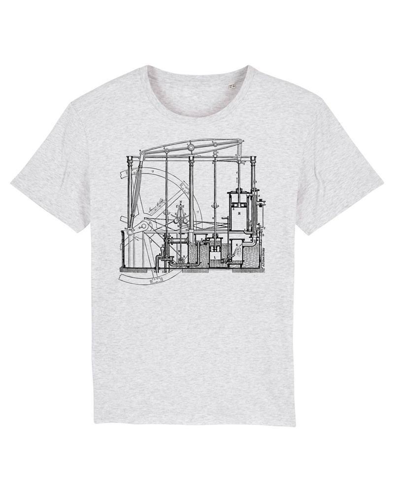 Science-T-Shirt Maschinenbau Modell: Dampfmaschine von Unipolar