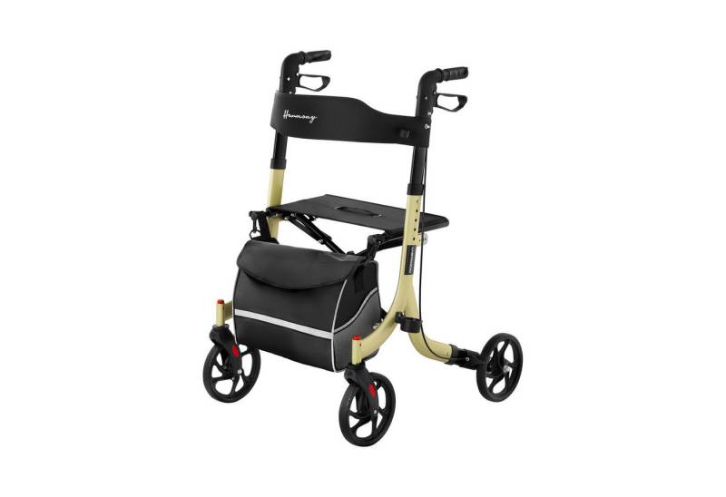 Uniprodo Rollator Alu Gehwagen Faltbar Gehilfe Design Laufhilfe Leicht Reflektor Tasche von Uniprodo