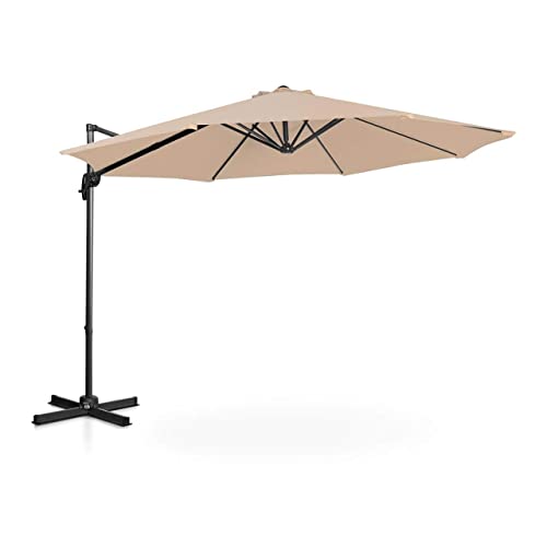 Uniprodo UNI-UMBRELLA-22R300CR-N | Ampelschirm | Sonnenschirm | Cremefarben rund Ø 300 cm neig- und drehbar | Gartenschirm | Terrassenschirm | Sonnenschutz für Balkon & Terrasse | Pendelschirm von Uniprodo