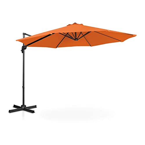 Uniprodo UNI-UMBRELLA-2R300OR-N | Ampelschirm | Sonnenschirm | Orange rund Ø 300 cm neig- und drehbar | Gartenschirm | Terrassenschirm | Sonnenschutz für Balkon, Terrasse & Garten | Pendelschirm von Uniprodo