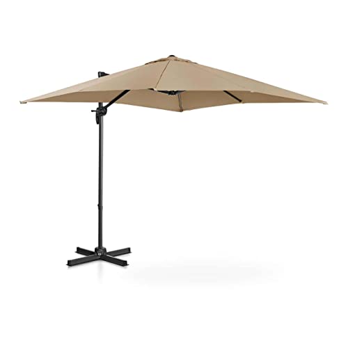 Uniprodo UNI-UMBRELLA-2SQ250TA-N | Ampelschirm | Sonnenschirm | Taupe viereckig 250 x 250 cm neig- und drehbar | Gartenschirm | Terrassenschirm | Sonnenschutz für Balkon &Terrasse | Pendelschirm von Uniprodo