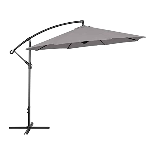 Uniprodo UNI-UMBRELLA-R300DG-N | Ampelschirm | Sonnenschirm | Dunkelgrau rund Ø 300 cm neigbar | Gartenschirm | Terrassenschirm | Sonnenschutz für Balkon, Terrasse & Garten | Pendelschirm von Uniprodo