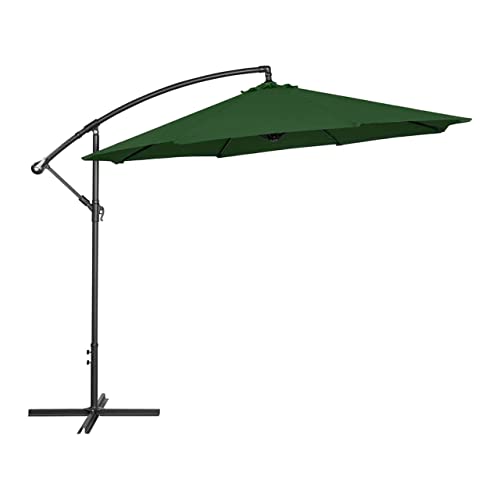 Uniprodo UNI-UMBRELLA-R300GR-N | Ampelschirm | Sonnenschirm | Grün rund Ø 300 cm neigbar | Gartenschirm | Terrassenschirm | Sonnenschutz für Balkon, Terrasse & Garten | Pendelschirm von Uniprodo