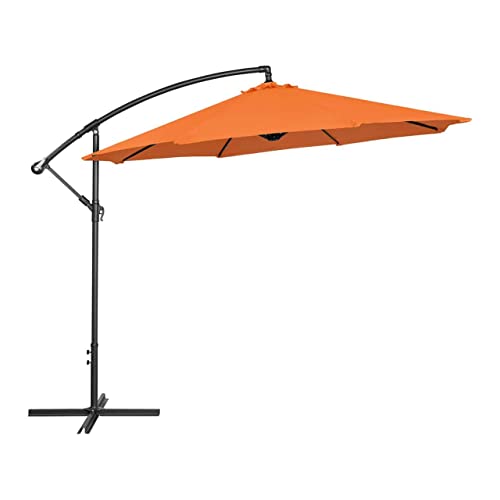 Uniprodo UNI-UMBRELLA-R300OR-N | Ampelschirm | Sonnenschirm | Orange rund Ø 300 cm neigbar | Gartenschirm | Terrassenschirm | Sonnenschutz für Balkon, Terrasse & Garten | Pendelschirm von Uniprodo