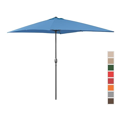 Uniprodo UNI-UMBRELLA-SQ2030BL-N | Sonnenschirm | groß blau rechteckig 200 x 300 cm | Gartenschirm | Terrassenschirm | Sonnenschutz für Balkon, Terrasse & Garten von Uniprodo