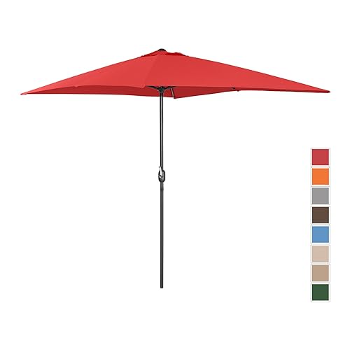 Uniprodo UNI-UMBRELLA-SQ2030RE-N | Sonnenschirm | groß rot rechteckig 200 x 300 cm | Gartenschirm | Terrassenschirm | Sonnenschutz für Balkon, Terrasse & Garten von Uniprodo