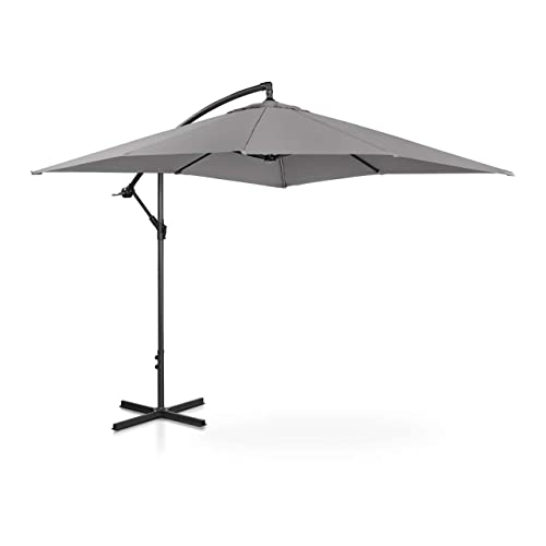 Uniprodo UNI-UMBRELLA-SQ250DG-N | Ampelschirm | Sonnenschirm | Dunkelgrau | viereckig 250 x 250 cm neigbar | Gartenschirm | Terrassenschirm | Sonnenschutz für Balkon, Terrasse & Garten | Pendelschirm von Uniprodo