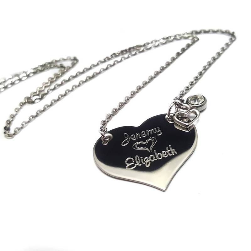 Geschenke Für Sie + Paare Herz Name Halskette Sie Gravur Schmuck Valentinstag von UniqJewelryDesigns