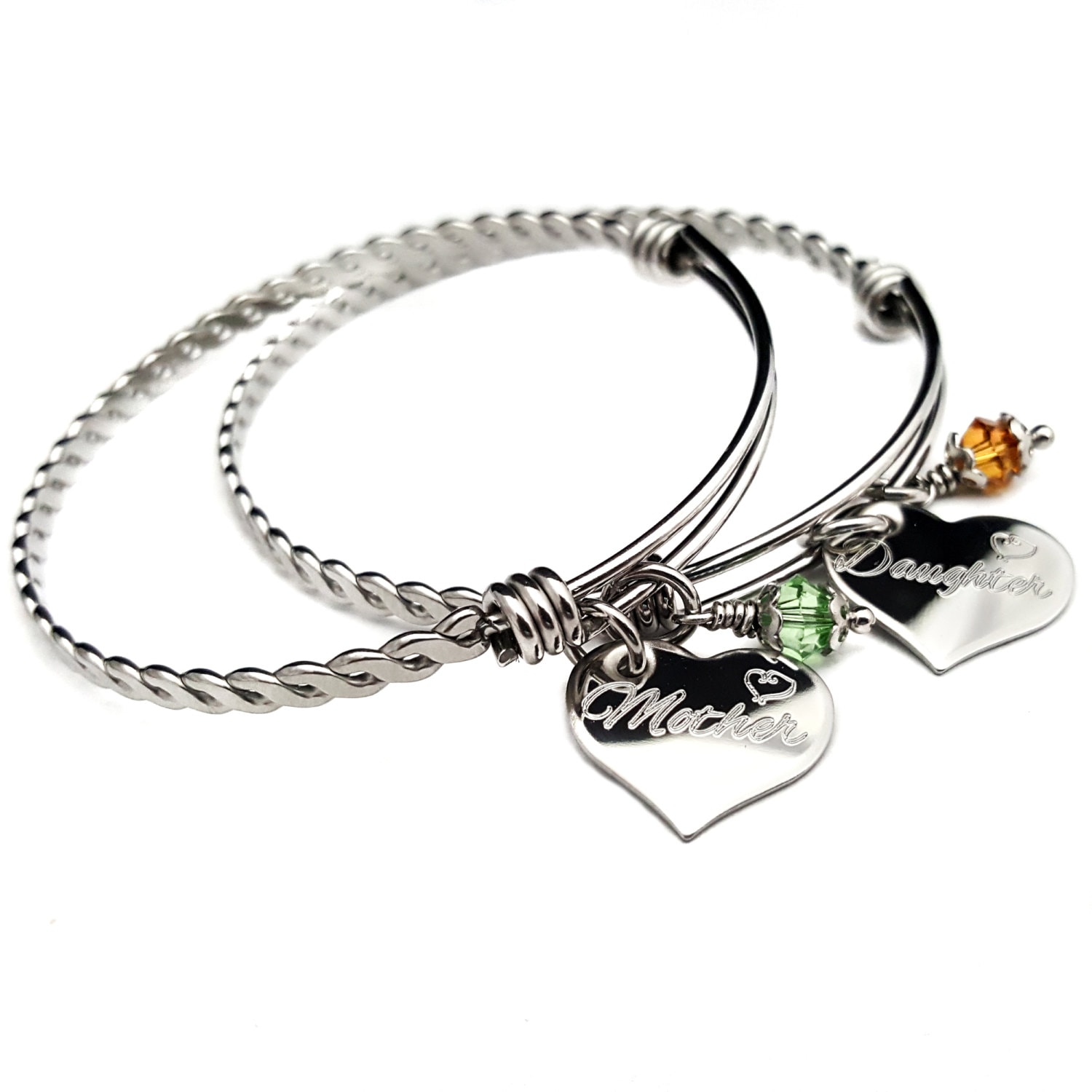 Mutter Tochter Verstellbarer Armreif Armband Set Mutter Tochter Verstellbarer Armreif Armband Set von UniqJewelryDesigns