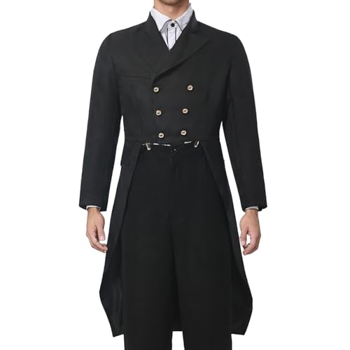 UniqKaliber Herren Steampunk Viktorianische Jacke Gothic Renaissance Frack Vintage Piratenmantel Halloween-Kostüm von UniqKaliber
