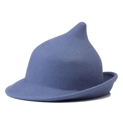 UniqKaliber Retro Upturn Damenhut, elegante Wollmischung, Filz, einfarbig, Vintage-Stil, mittelalterlicher Glockenhut, blau, Einheitsgröße UniqKaliber Retro Upturn Damenhut, elegante Wollmischung, Filz, einfarbig, Vintage-Stil, mittelalterlicher Glockenhut, blau, Einheitsgröße von UniqKaliber