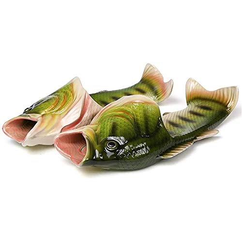 Uniqstore Kind Jugend Männlich Sandalen Tricky Fisch Hausschuhe Kreative Fisch Stil Strand Schuhe Simulation Fisch Strand Hausschuhe, Grün, 32/33 EU von Uniqstore