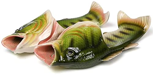 Uniqstore Sandalen Tricky Fisch Hausschuhe Kreative Fisch Stil Strand Schuhe Simulation Fisch Strand Hausschuhe Herren, Grün, 45/46 EU von Uniqstore