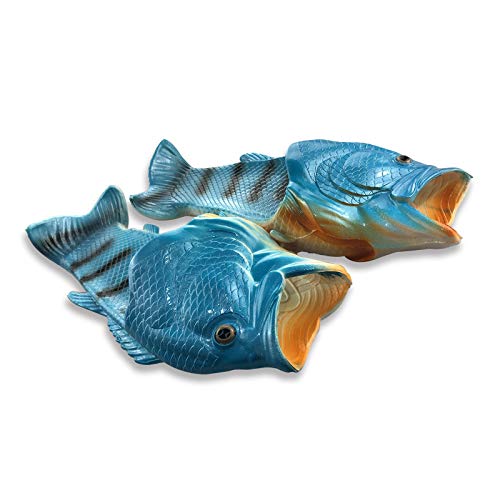 Uniqstore Sandalen Tricky Fisch Hausschuhe Kreative Fisch Stil Strandschuhe Simulation Fisch Strand Hausschuhe für Männer Jungen Grün, Blau - blau - Größe: 40 EU von Uniqstore
