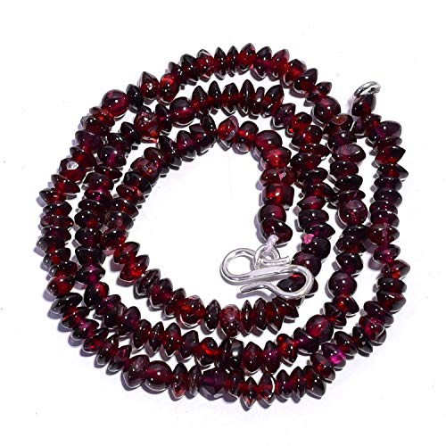 Unique Beads GB-3456 Halskette aus natürlichem Mosambik-Granat-Edelstein, glatte Perlen, 43,2 cm von Unique Beads