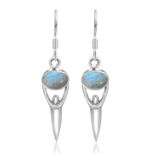 UNIQUE GEMS Damen Ohrhänger 925 Sterling Silber Labradorit 2.3 Karat Silberohrringe Juweliers- Qualität UNIQUE GEMS Damen Ohrhänger 925 Sterling Silber Labradorit 2.3 Karat Silberohrringe Juweliers- Qualität von Unique Gems