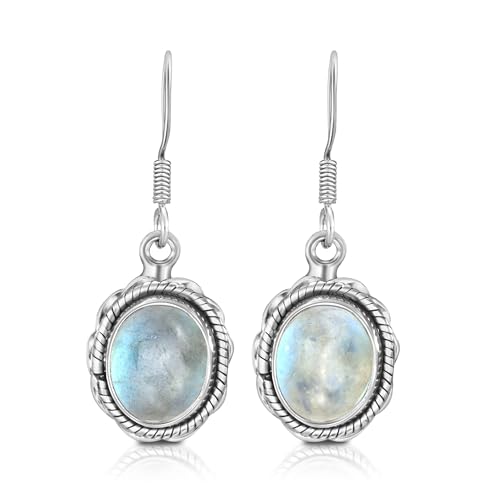 UNIQUE GEMS Damen Ohrhänger 925 Sterling Silber echter Mondstein 8.6 Karat Damen Silberohrringe Art Nouveau Juweliers- Qualität UNIQUE GEMS Damen Ohrhänger 925 Sterling Silber echter Mondstein 8.6 Karat Damen Silberohrringe Art Nouveau Juweliers- Qualität von Unique Gems