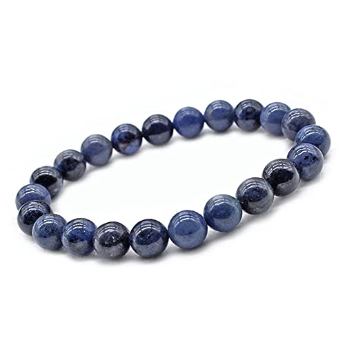 Unique Chakra Buddha Unisex Perlen Armband 6mm Wassersaphir Iolith Edelstein Energiearmband Heilsteine Juweliers Qualität von Unique Gems