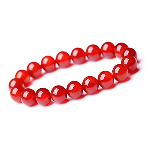 Unique Gems Perlenarmband Damen roter Achat Ø 8mm Perlen Buddha Naturstein Armband Juweliers Qualität von Unique Gems