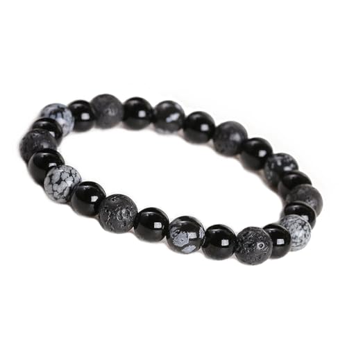 Unique Chakra Buddha Perlenarmband 8mm Obsidian & Lavastein Energiearmband Heilsteine Juweliers Qualität von Unique Gems