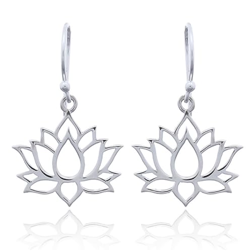 Unique Damen Ohrringe Lotusblume 925 Sterling Silber Lotusblüte Ohrhänger Lotus Schmuck für Damen Teenager von Unique Gems