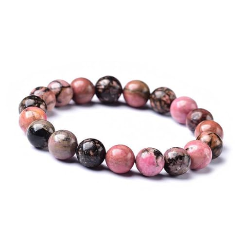 Unique Gems Chakra Damen Perlenarmband 10mm Energiearmband Buddha Chakra Perlen Heilsteine elastisch 16cm bis 19cm (Rhodonit) von Unique Gems