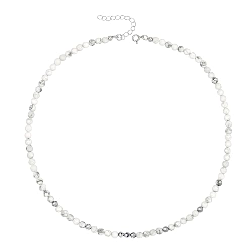 Unique Gems Damen Fusskettchen Edelstein Anklet Ø 4mm Chakra Perlen gem cut Juweliers- Qualität (Weißer Türkis) von Unique Gems