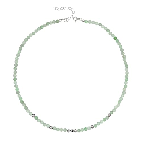 Unique Gems Perlenkette Edelstein Choker echter Aventurin cut gems Ø 4mm Halskette kurz 38cm Chakra Heilstein Perlen Juweliers- Qualität von Unique Gems