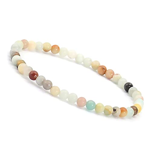 Unique Gems dezentes Amazonit Edelstein Damen Armband Ø 4mm Chakra Perlen Buddha Schutzarmband von Unique Gems