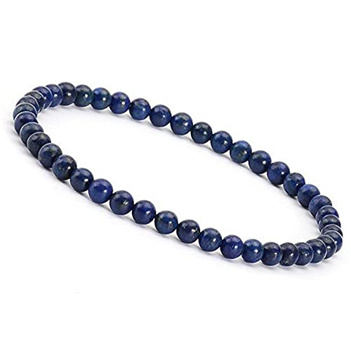 Unique Gems dezentes Lapislazuli Edelstein Damen Armband Ø 4mm Chakra Perlen Buddha Schutzarmband von Unique Gems