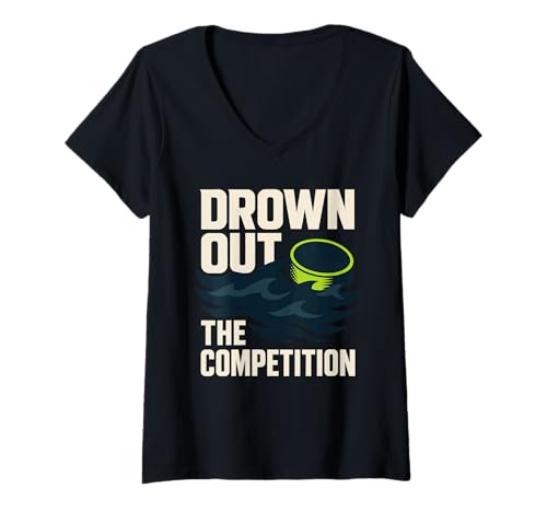 Damen Unterwasserhockey Fan Puck Yeah Cooler Than Regular Hockey T-Shirt mit V-Ausschnitt von Unique Hobby Gift Aquatic Hockey Club Water Sport