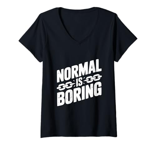 Damen Normal is Boring Embrace Uniqueness Inspirierendes Zitat T-Shirt mit V-Ausschnitt Damen Normal is Boring Embrace Uniqueness Inspirierendes Zitat T-Shirt mit V-Ausschnitt von Unique Perspective Apparel for Trendsetters