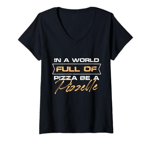 Damen Auffälliges Pizzelle-Zitat-Design T-Shirt mit V-Ausschnitt Damen Auffälliges Pizzelle-Zitat-Design T-Shirt mit V-Ausschnitt von Unique Quote Designs