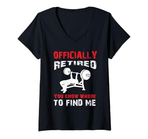 Damen Bodybuilder Ruhestand Geschenk Ruhestand Bodybuilding Benchpress T-Shirt mit V-Ausschnitt Damen Bodybuilder Ruhestand Geschenk Ruhestand Bodybuilding Benchpress T-Shirt mit V-Ausschnitt von Unique Weightlifting Retiring Weightlifter Gift